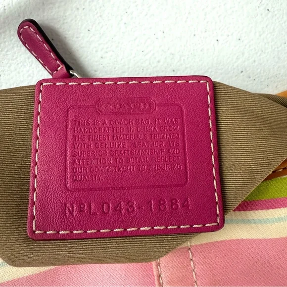 Vintage Coach 1884 Soho Twill Striped Hobo Bag Y2K - Picture 7 of 8